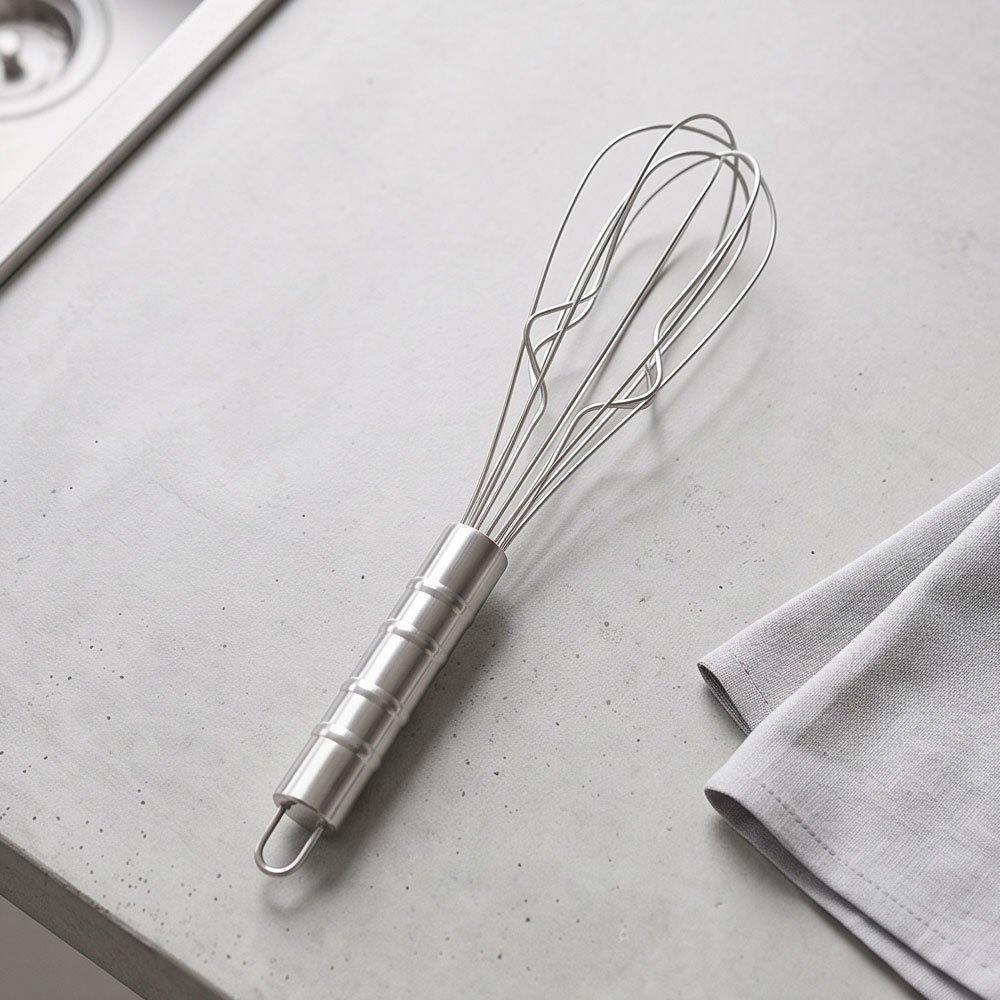 Stainless Steel Egg Whisk Handheld Wave Zigzag Wire Balloon Kitchen Beater