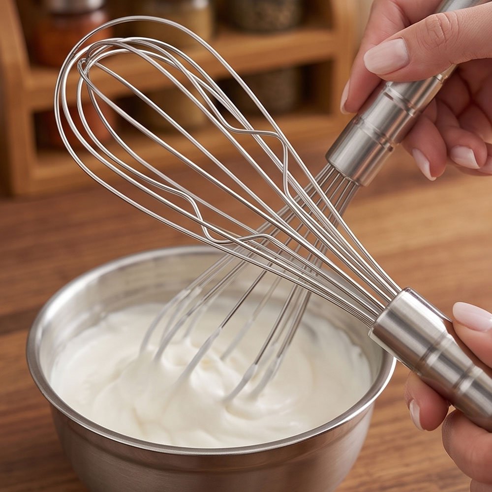 Stainless Steel Egg Whisk Handheld Wave Zigzag Wire Balloon Kitchen Beater - Image 2