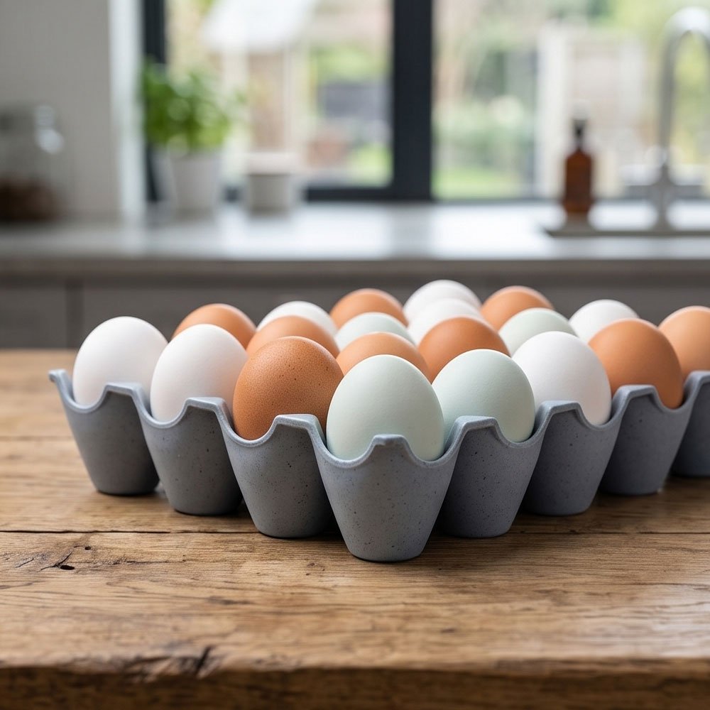 Refrigerator Egg Holder Storage Organizer Tray Container Box 24 Eggs Grey - Image 2