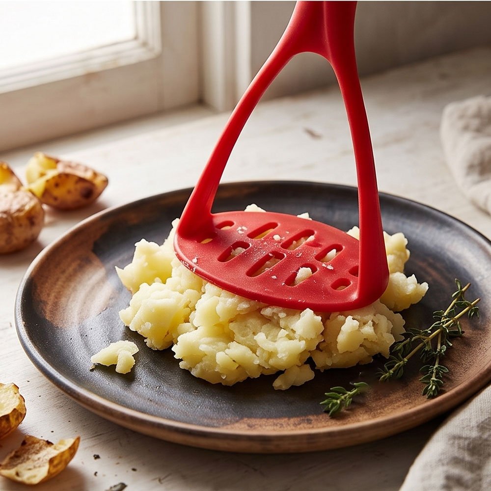 Heat Resistant Silicone Potato & Bean Masher Non Stick Cooking Utensil - Image 2