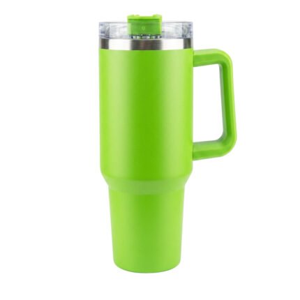Insulated Stainless Steel Travel Tumbler Mug with Handle & Car Cup Holder Friendly Base
