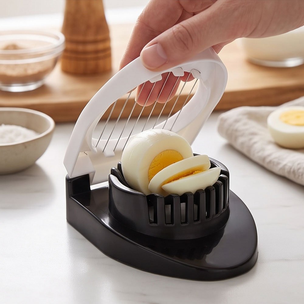 Stainless Steel Wire Egg Slicer Handheld Cutter for Hard Boiled Eggs Fruit - Image 3