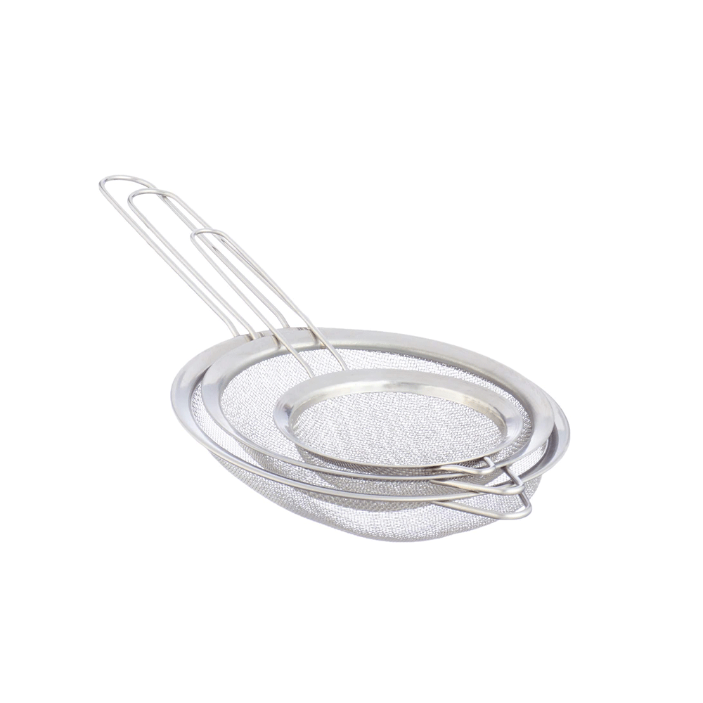3 Piece Stainless Steel Fine Mesh Strainer Set Sieve Colander with Handles