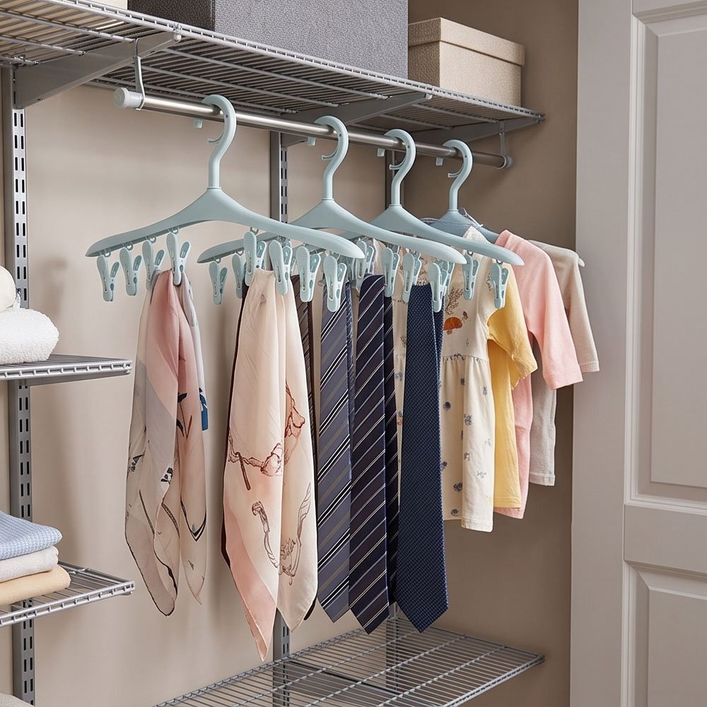 Multipurpose Plastic Hanger Dryer with 8 Pegs Clips for Socks and Innerwear - Image 4