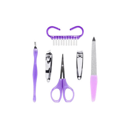 6 Pieces Purple Nail Grooming Manicure Pedicure Kit Set with Clippers and Scissors