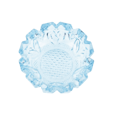 Luxury Clear Blue Crystal Glass Ashtray Decorative Classic Tabletop Cigarette Holder