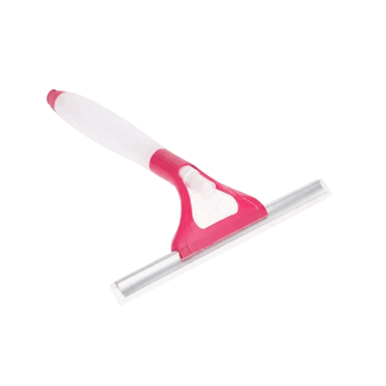 Multipurpose Window Squeegee Cleaner Tool with Built-In Spray Bottle and Rubber Blade