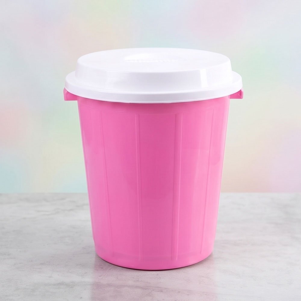 Royal 50 Liters Heavy Duty Plastic Bucket Storage Container with Lid Pink - Image 3