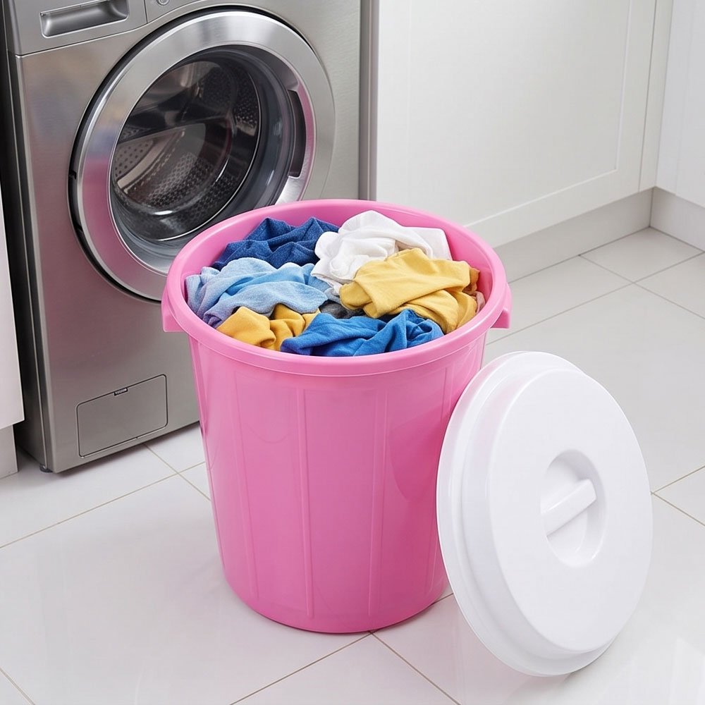 Royal 50 Liters Heavy Duty Plastic Bucket Storage Container with Lid Pink - Image 4