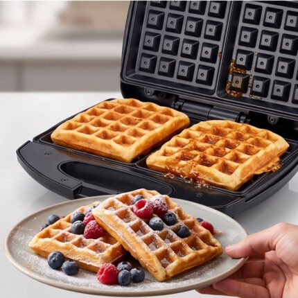 Elgin Brunch Time Electric Waffle Maker with Non-Stick Grid Coated Plates