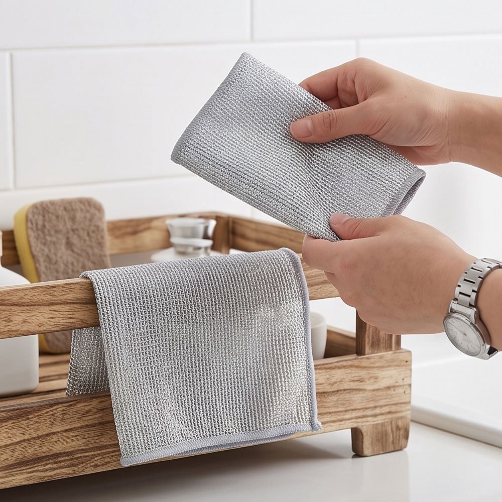 12 Pcs Multipurpose Wire Dishwashing Rags Non-Scratch Scrubbing Cloths - Image 4