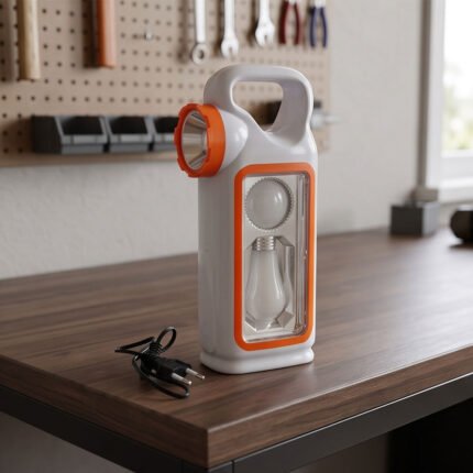Portable Rechargeable LED Emergency Lantern with Front Torch & Side Light