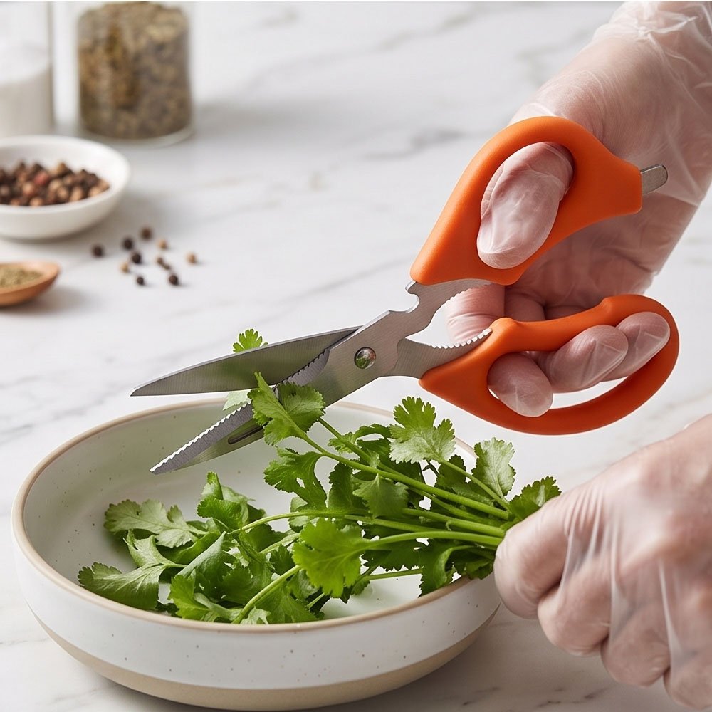 Multi-Purpose Stainless Steel Kitchen Scissors with Built-in Screwdriver & Opener - Image 2