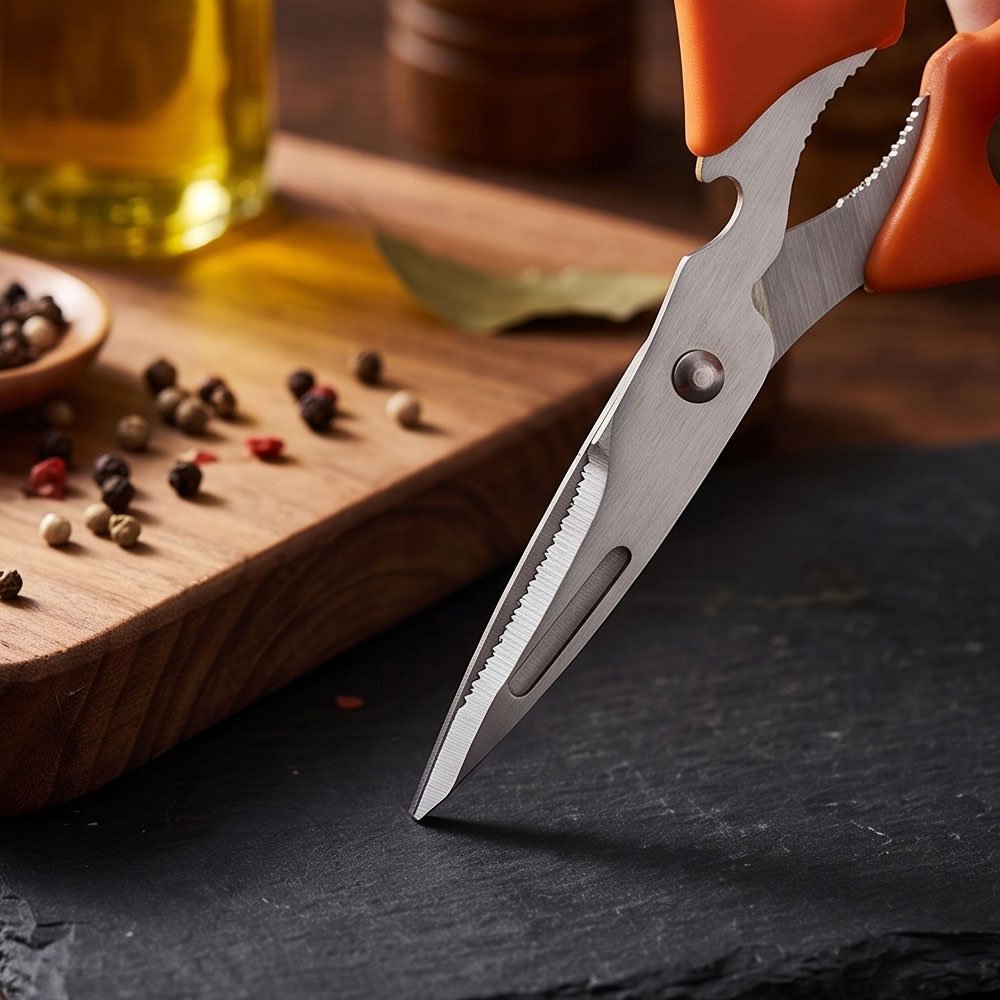 Multi-Purpose Stainless Steel Kitchen Scissors with Built-in Screwdriver & Opener - Image 3