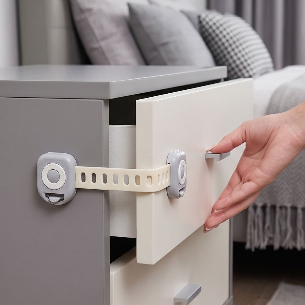 Adjustable Child Safety Cabinet Locks Flexible Proofing Straps Set of 2 - Image 4