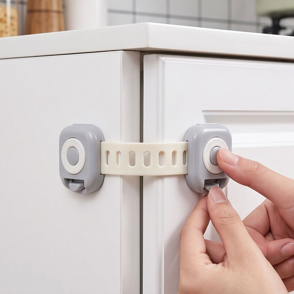 Adjustable Child Safety Cabinet Locks Flexible Proofing Straps Set of 2 - Image 5