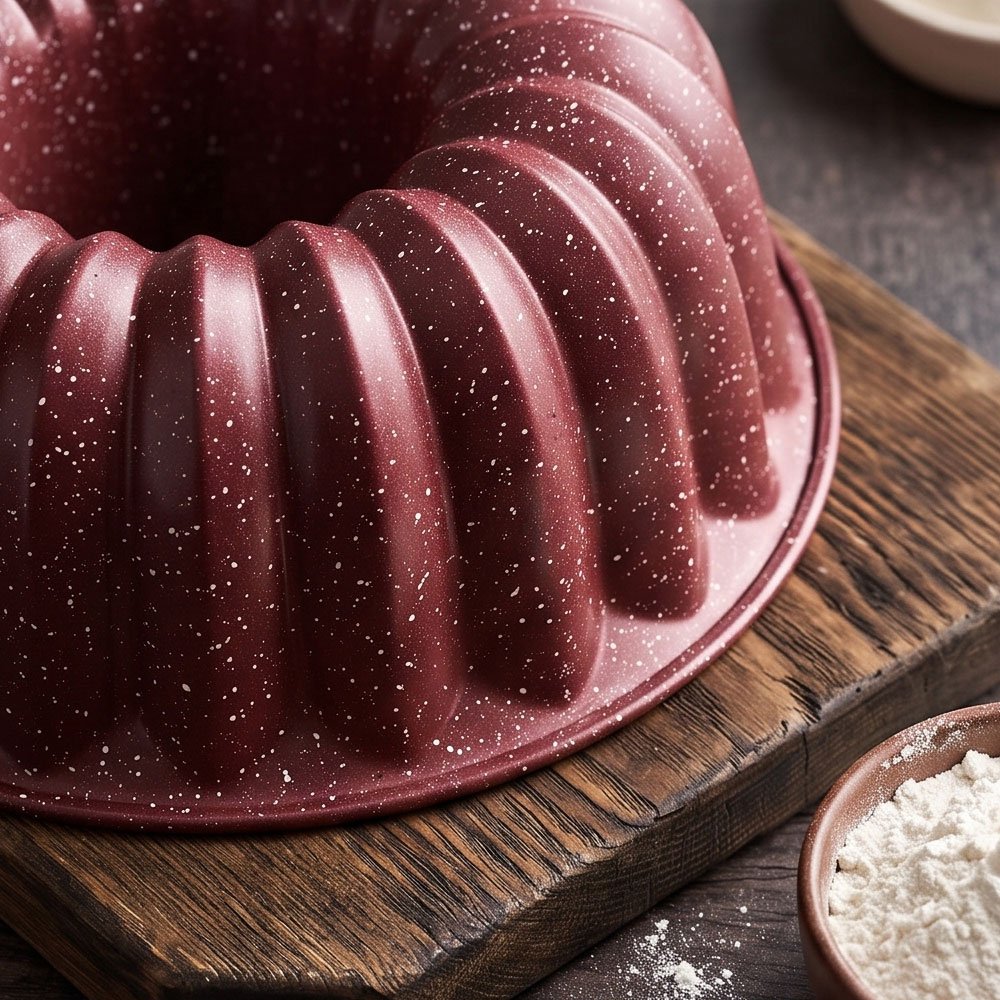 Non Stick Granite Bundt Cake Pan Fluted Ring Mould for Baking Pastries - Image 3
