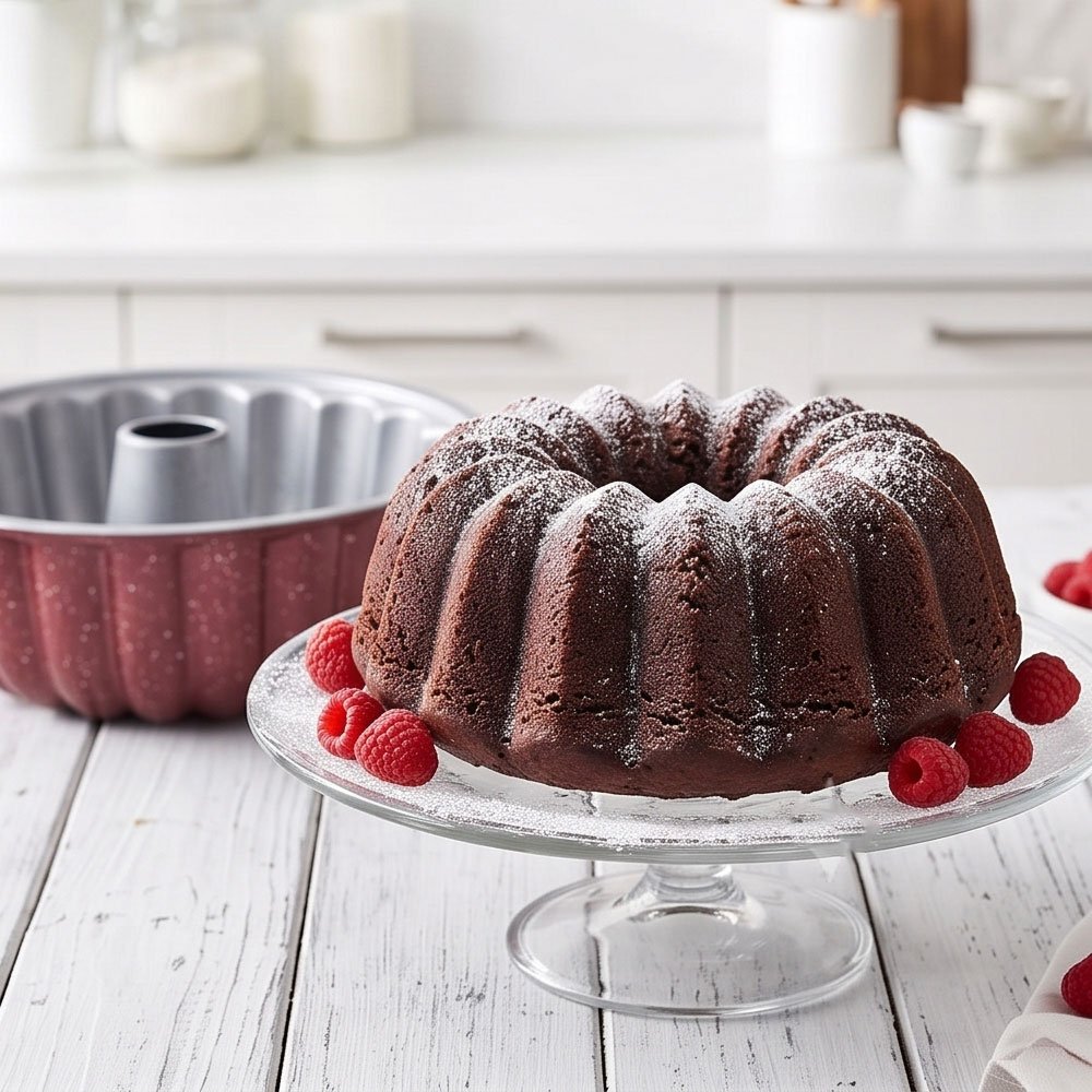 Non Stick Granite Bundt Cake Pan Fluted Ring Mould for Baking Pastries - Image 2