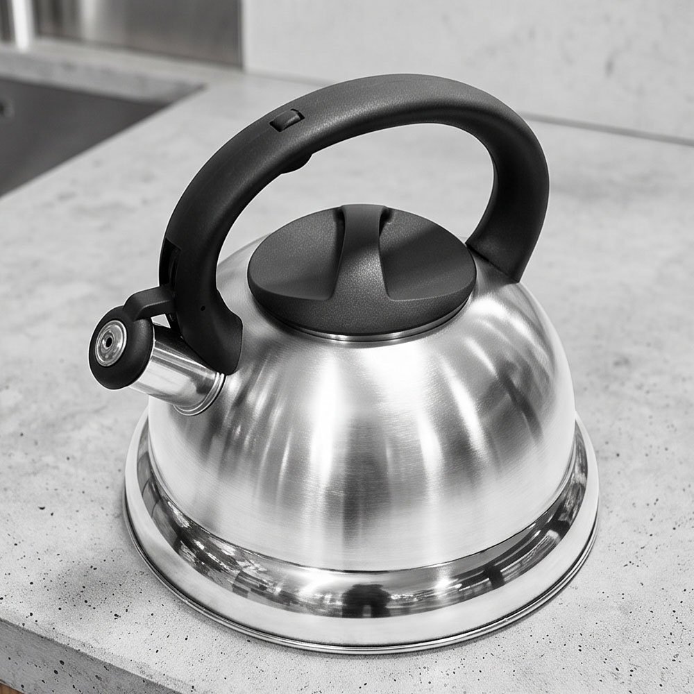3 Liter Stainless Steel Whistling Tea Kettle Stovetop Water Boiler with Heat Resistant Handle