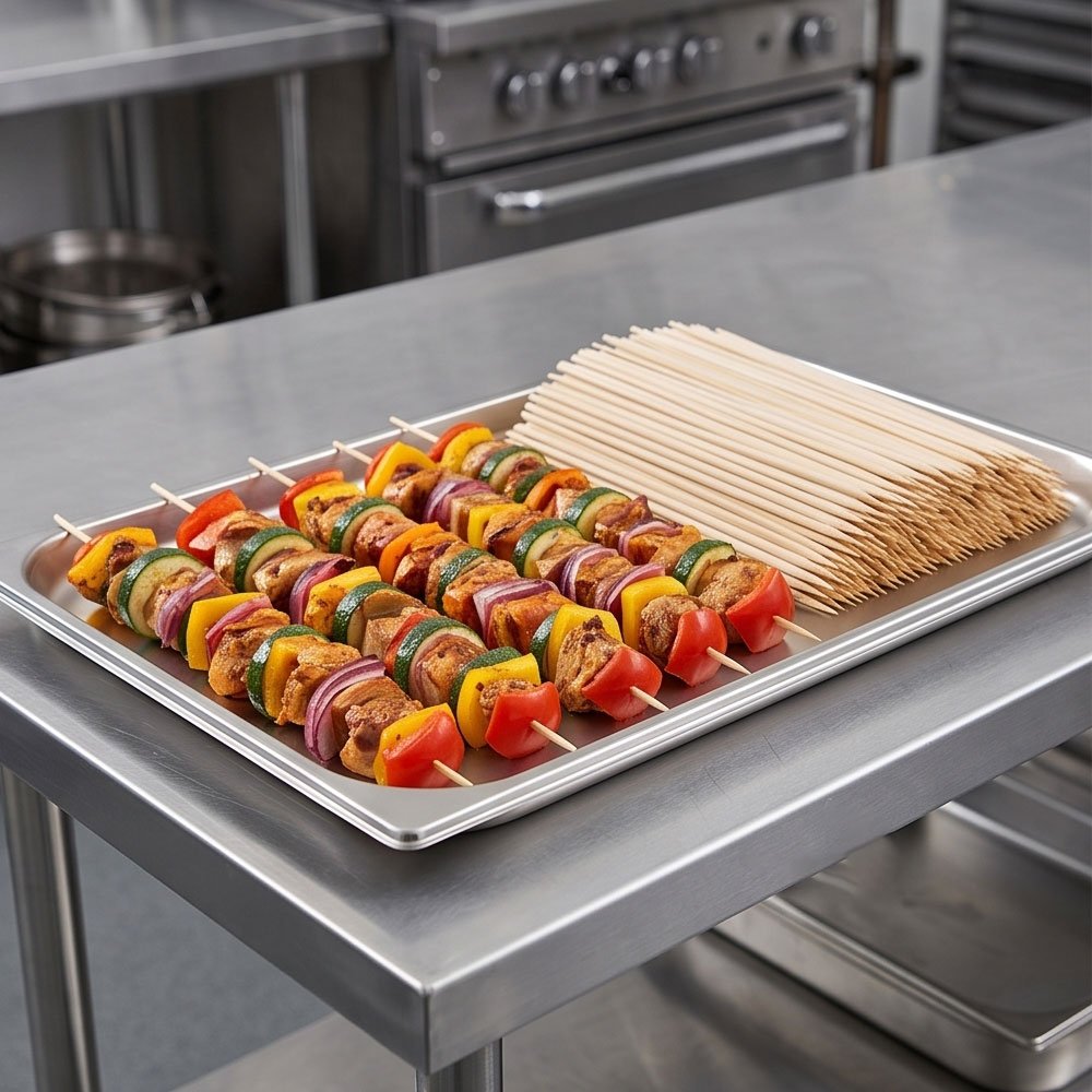 Natural Bamboo Skewers Premium Wooden Sticks for Shish Taook & BBQ Grilling - Image 4