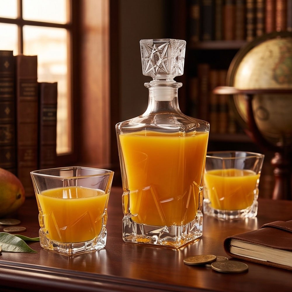 Luxury Glass Beverage Decanter Set with Airtight Stopper and Matching Drinkware Glasses - Image 4