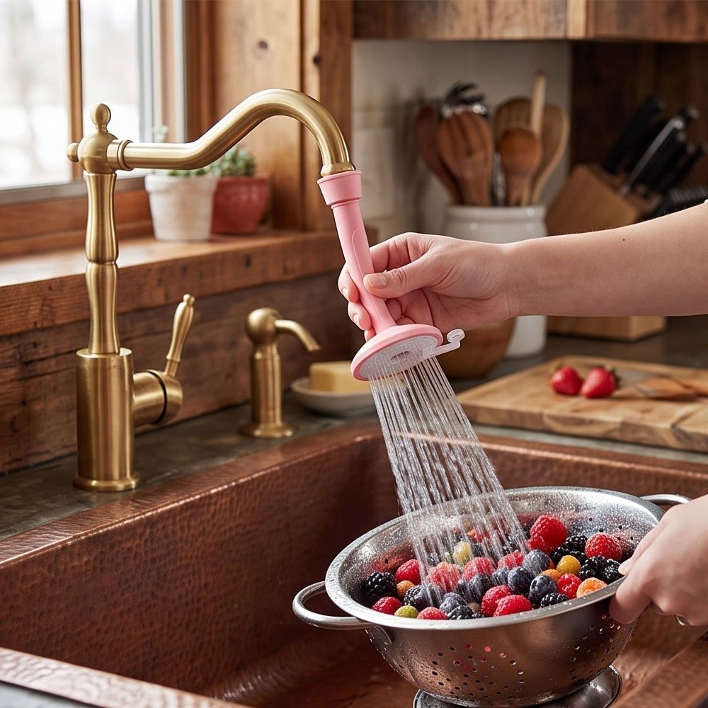 Flexible Silicone Kitchen Faucet Extender Spray Head with Dual Stream and Shower Modes - Image 3