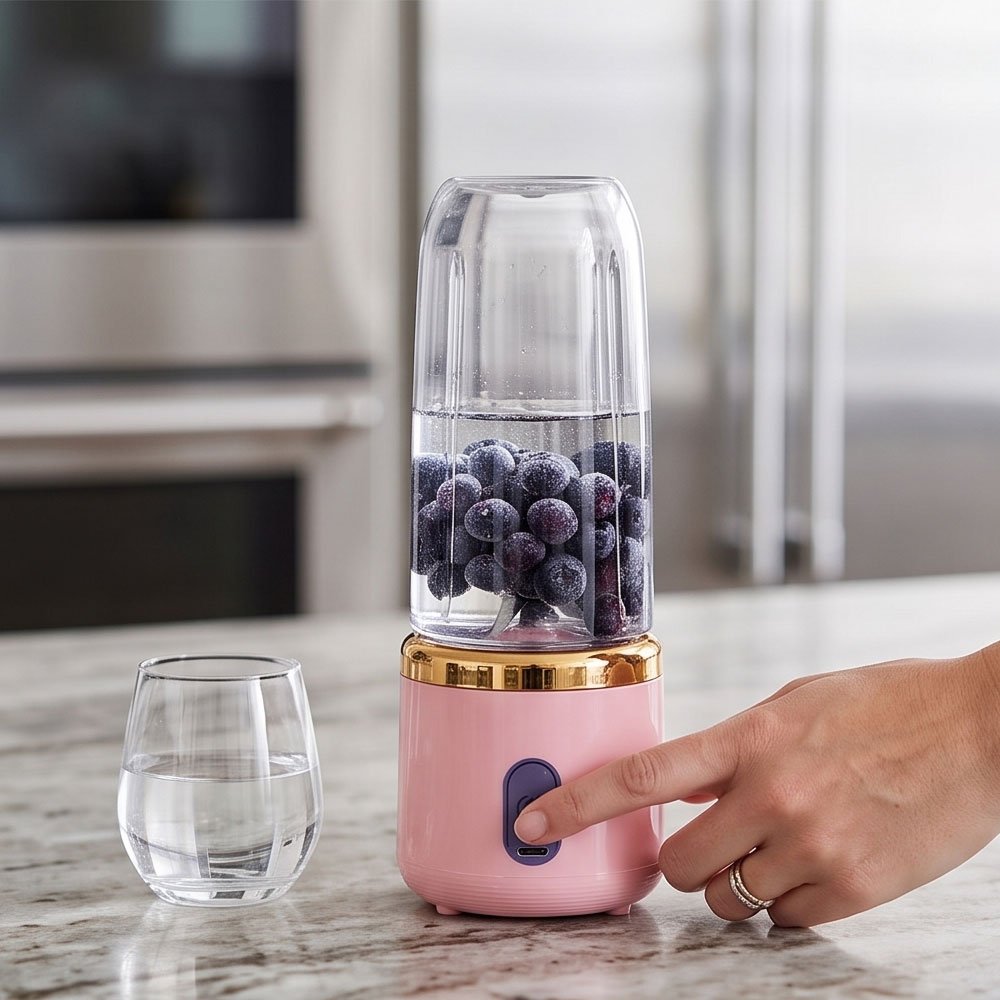 Portable USB Rechargeable Personal Blender for Smoothies with Extra Cup Pink - Image 4