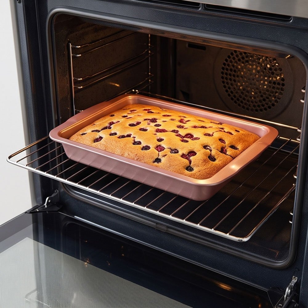 Copper Finish Non-Stick Rectangular Baking Pan and Roasting Mold for Oven Use - Image 2