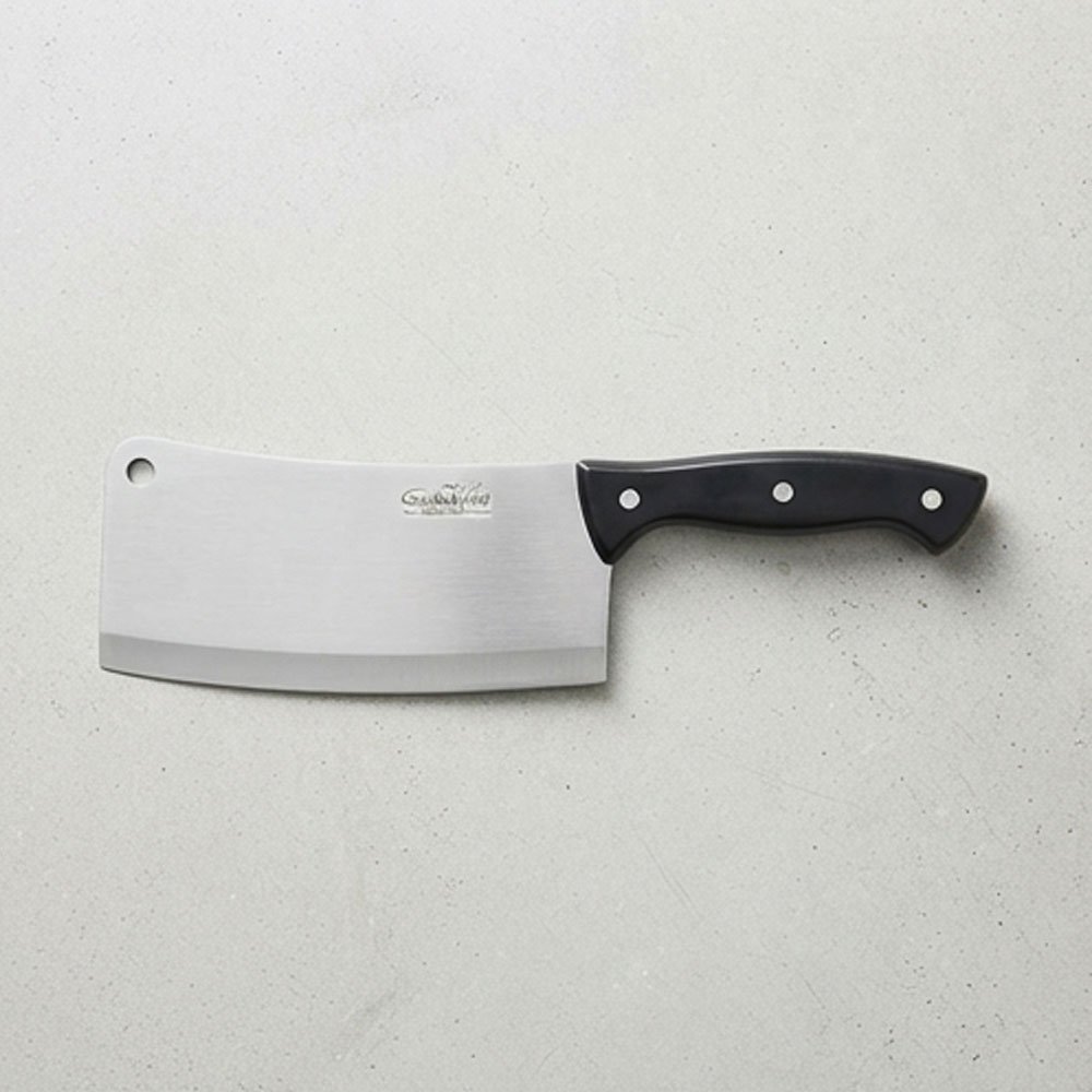 Heavy Duty Stainless Steel Meat Cleaver Chopper Knife with Ergonomic Black Handle
