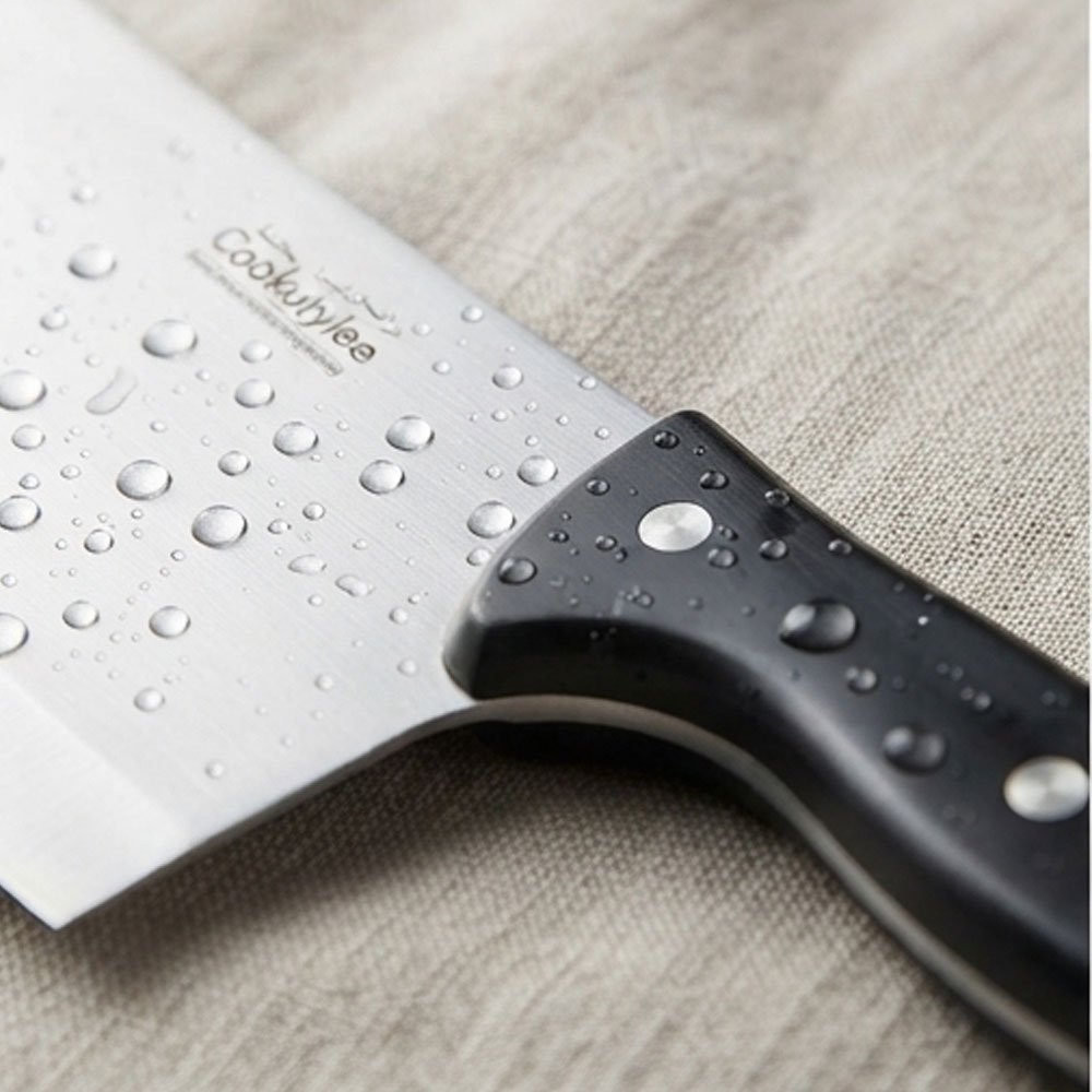 Heavy Duty Stainless Steel Meat Cleaver Chopper Knife with Ergonomic Black Handle - Image 3