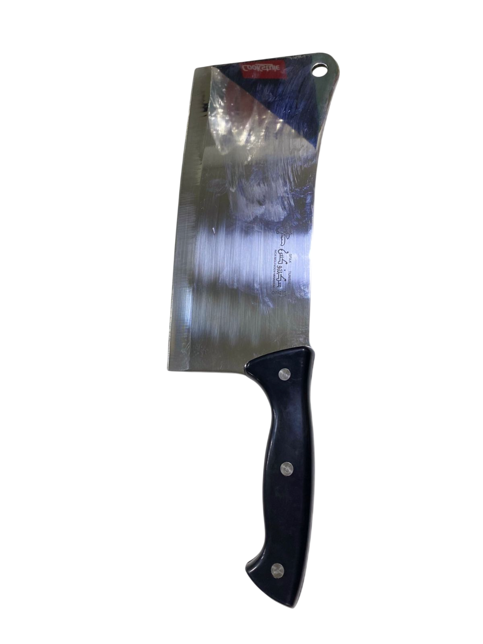 Heavy Duty Stainless Steel Meat Cleaver Chopper Knife with Ergonomic Black Handle - Image 4