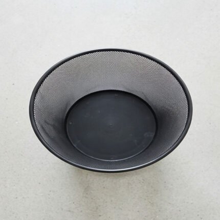Round Mesh Metal Wastebasket Trash Can Garbage Bin for Office and Home