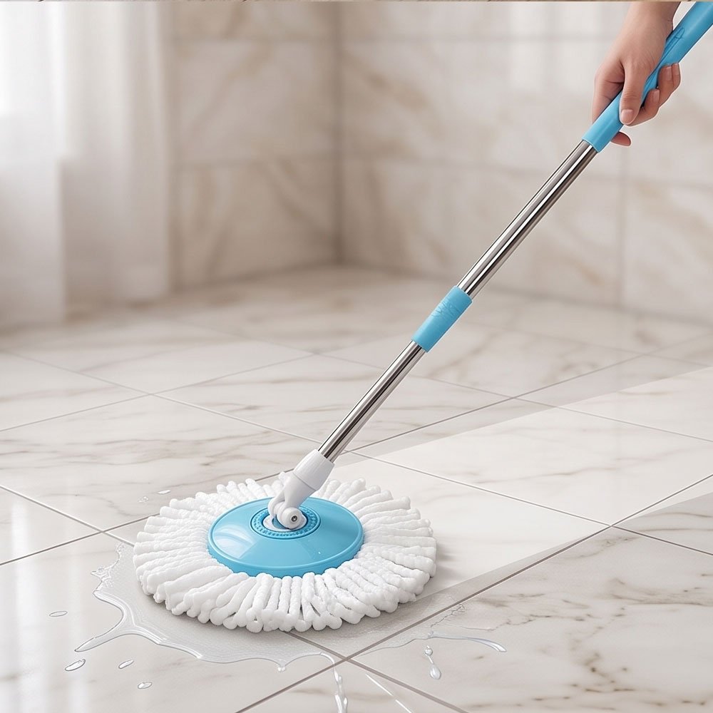Star Spin Mop and Bucket Set with Stainless Steel Wringer and Microfiber Head - Image 4