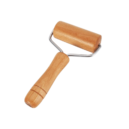 Wooden Pastry Dough Roller Pins with Stainless Steel Frame for Pizza Crust and Bakery