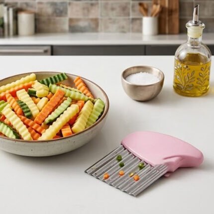 Stainless Steel Crinkle Cut Wave Knife Slicer for Potatoes & Vegetables