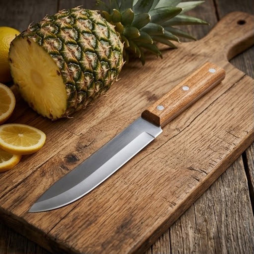 Multipurpose Kitchen Utility Knife with Stainless Steel Blade & Wooden Handle