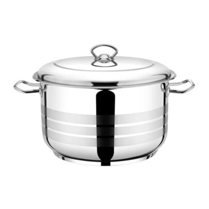 36cm Heavy-Duty Stainless Steel Deep Cooking Pot with Lid for Large Family Meals