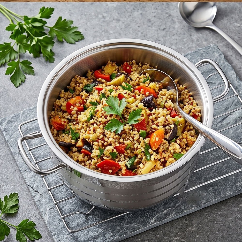36cm Heavy-Duty Stainless Steel Deep Cooking Pot with Lid for Large Family Meals - Image 5