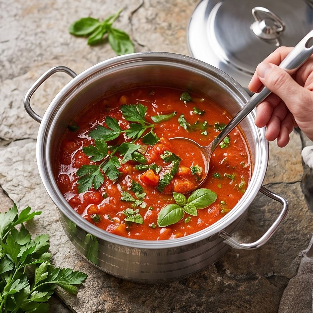 36cm Heavy-Duty Stainless Steel Deep Cooking Pot with Lid for Large Family Meals - Image 6