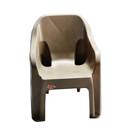 Heavy Duty Ergonomic Plastic Armchair with Wide Seat for Patio, Balcony, and Garden