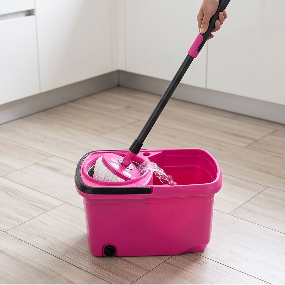 Sky Automatic Spin Mop Bucket Set with Foot Pedal & Stainless Steel Wringer - Image 4