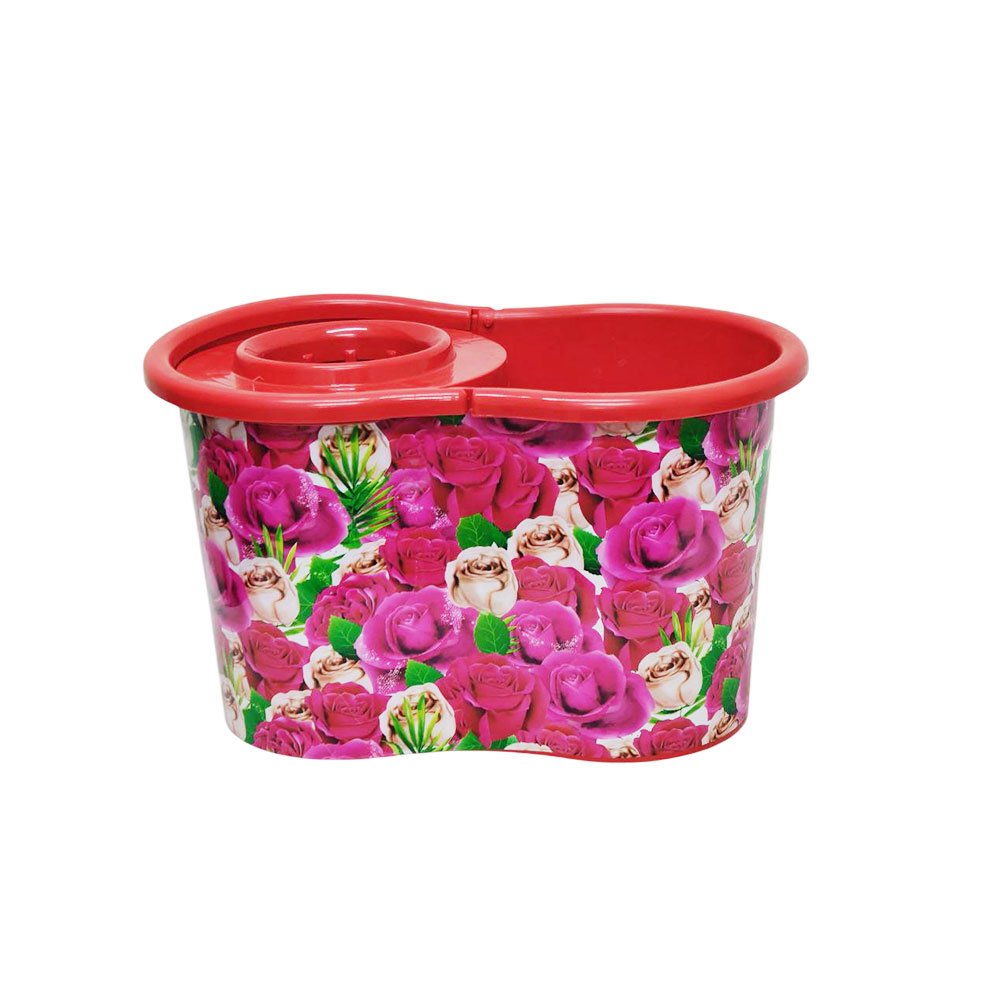 Zouza Decor Plastic Mop Bucket Set with Built-in Wringer & Cleaning Mop - Image 3