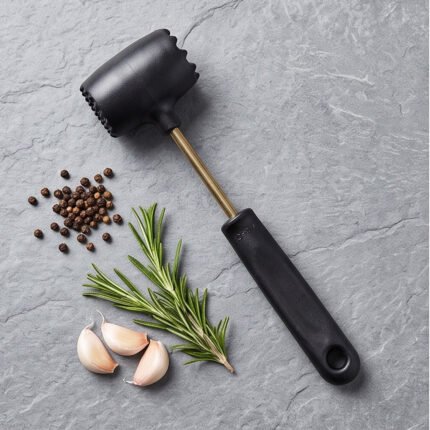 Heavy Duty Meat Tenderizer Mallet Hammer with Metal Shaft & Soft Grip