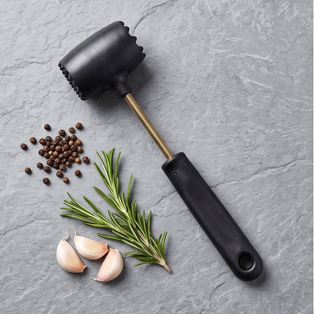Heavy Duty Meat Tenderizer Mallet Hammer with Metal Shaft & Soft Grip