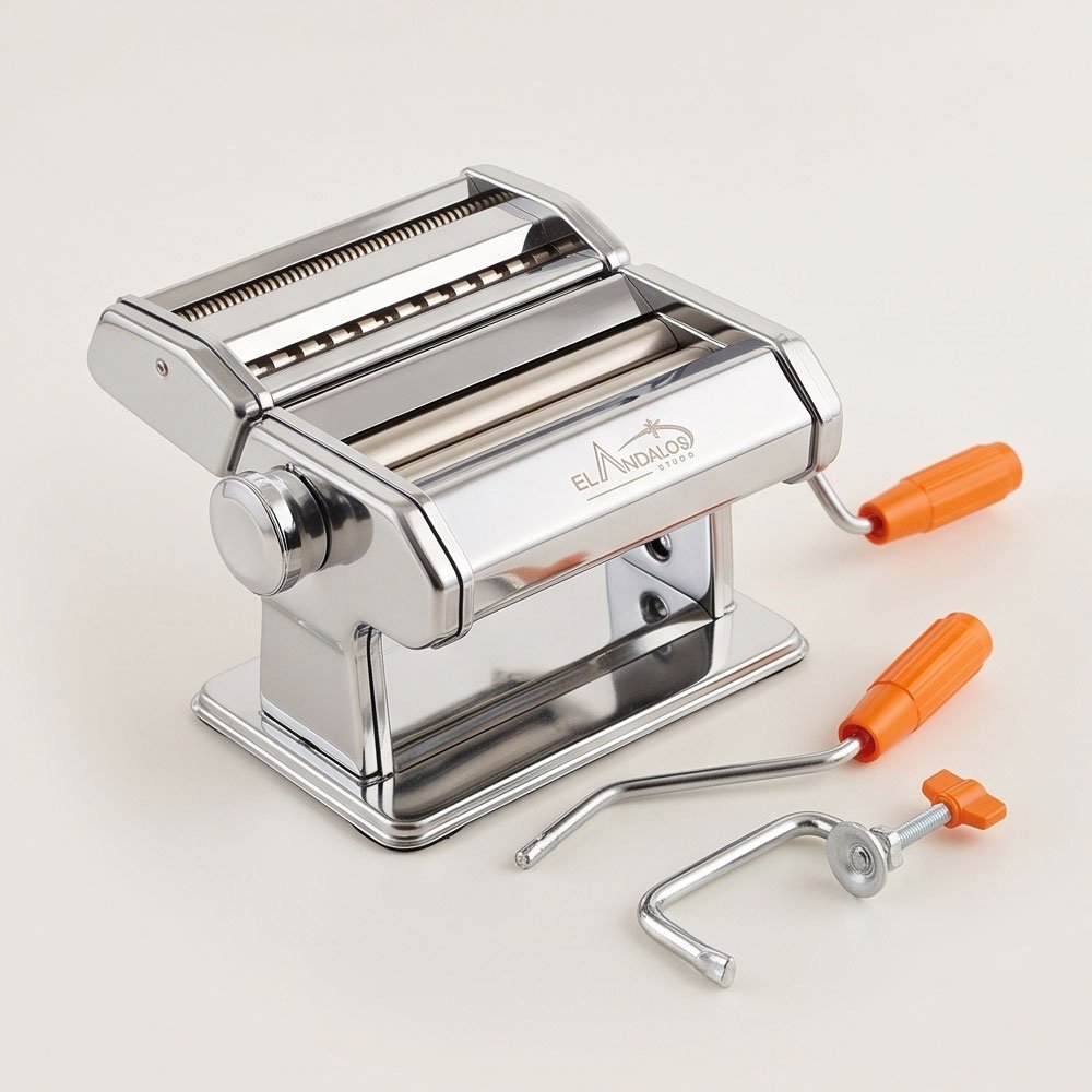 Stainless Steel Manual Pasta & Noodle Maker Machine with Table Clamp Clamp