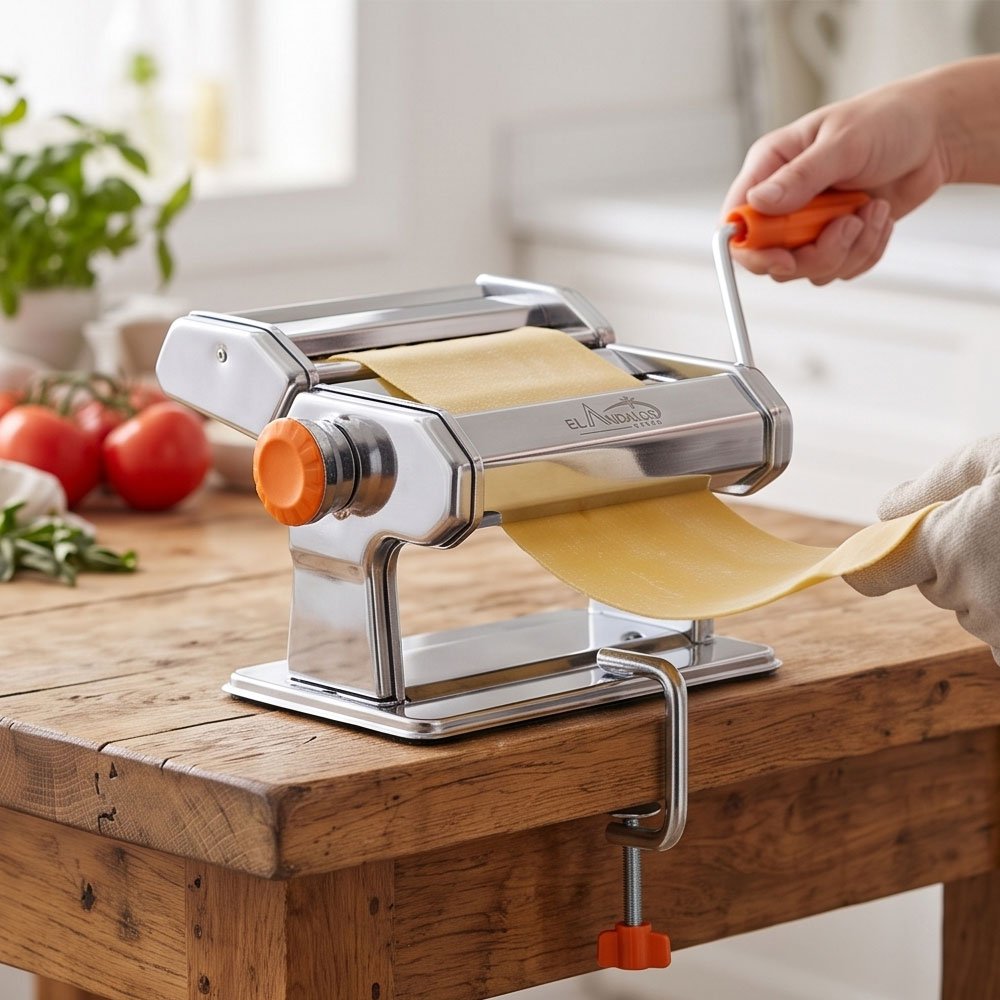 Stainless Steel Manual Pasta & Noodle Maker Machine with Table Clamp Clamp - Image 5