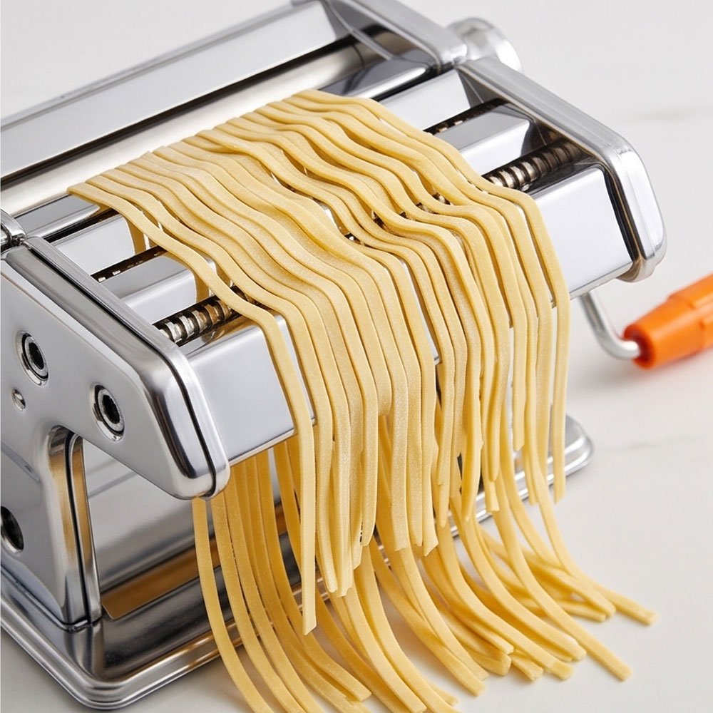 Stainless Steel Manual Pasta & Noodle Maker Machine with Table Clamp Clamp - Image 3