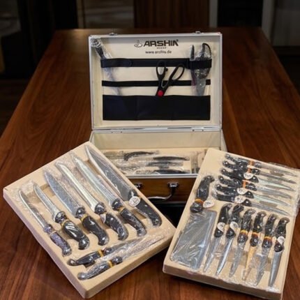 Arshia Stainless Steel Kitchen Knife Set 32 Pieces with Professional Diplomatic Carrying Case