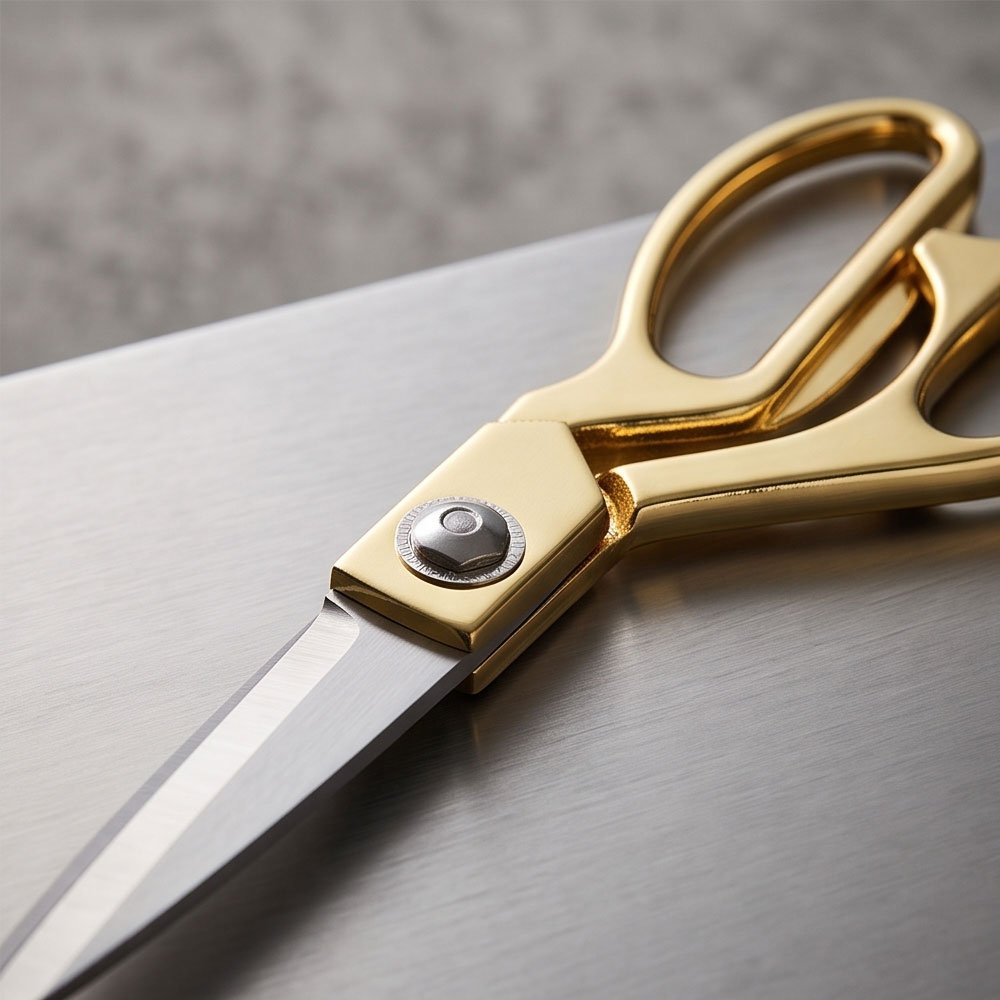 Professional Tailor Sewing Scissors with Gold Handles and Sharp Stainless Steel Blades - Image 2