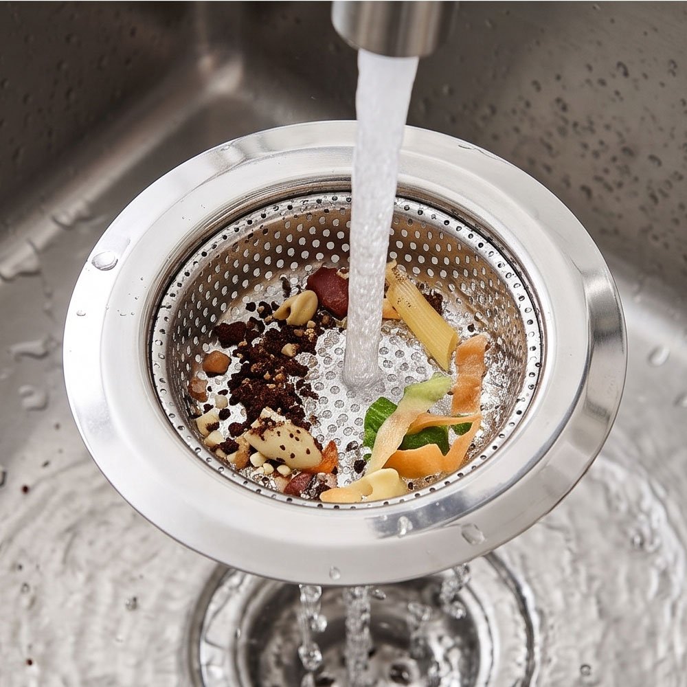2-in-1 Stainless Steel Kitchen Sink Strainer Mesh Basket for Anti-Clogging Drain Protection - Image 2